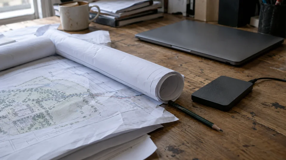 Survey drawings and data storage prepared for handover