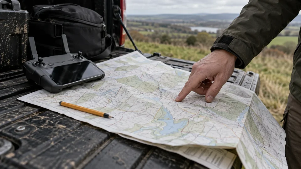 Map and controller used to plan a drone operation